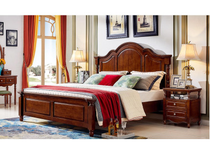 Klassisches Doppelbett Schlafzimmer Bett Möbel Holz Betten Massiv Braun