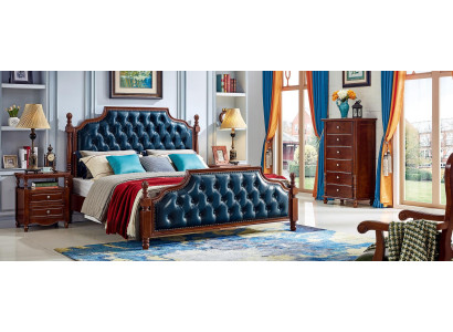 Chesterfield Doppelbett Luxus Schlafzimmer Holz Bett Polster Möbel