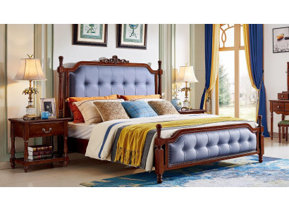 Bett Luxus Schlafzimmer Doppelbett Holz Polster Bettrahmen Chesterfield