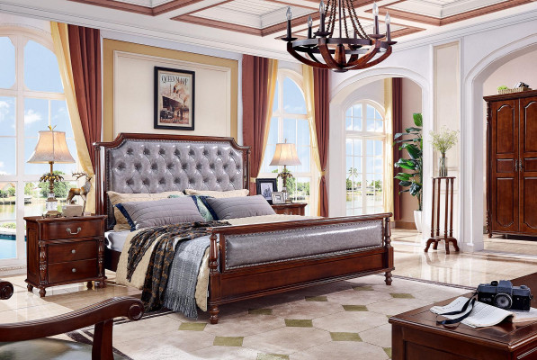 Luxus Schlafzimmer Bett Doppelbett Holz Polster Betten Bettrahmen Neu