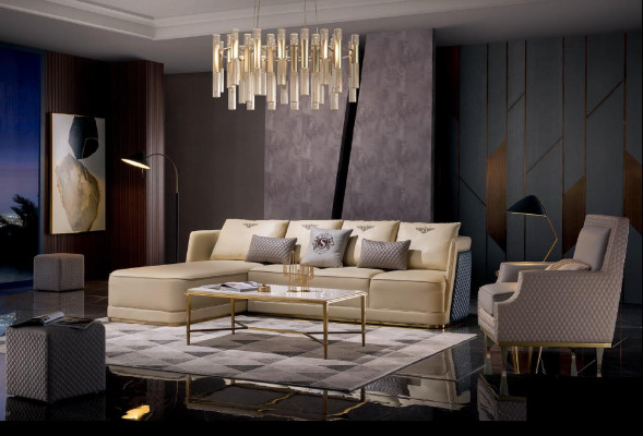 Sofa LForm Ledersofa Couch Wohnlandschaft Garnitur Design Modern