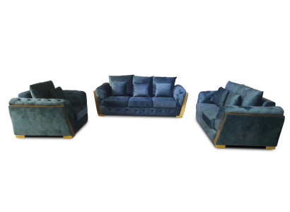 Sofagarnitur Chesterfield Couch Set 3+2+1 Möbel Stoff Sofa Couchen 3tlg.