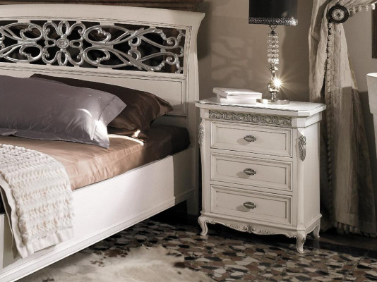 Nachttisch mit 3 Schublade Holzschrank Möbel Design Vaccari cav giovanni Neu