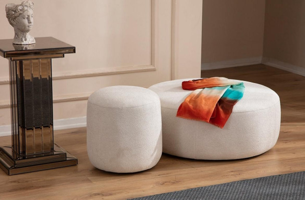 Luxus Polster Hocker Rundhocker Sitzmöbel Designer Stilvolle Möbel