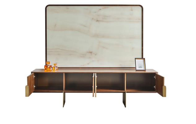 Wohnzimmer Set Besteht aus Vitrine TV Lowboard und TV Rahmen 3tlg. neu