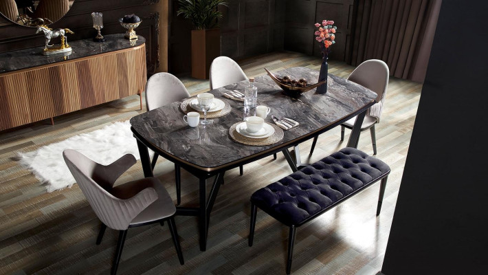 Luxuriös Esszimmer Set Besteht aus Esstisch und 4x Stühle Neuheit 5tlg.