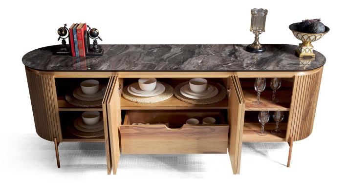 Stilvoll Esszimmer Set Besteht aus Anrichte und Spiegel Neuheit 2tlg.