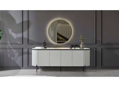 Stilvoll Esszimmer Set Besteht aus Anrichte und Spiegel Weiße farbe 2tlg