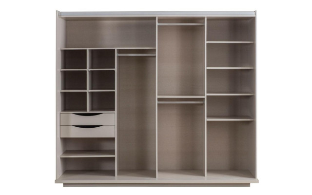  Moderner Beiger Schlafzimmer Kleiderschrank Spiegelschrank Holz Möbel
