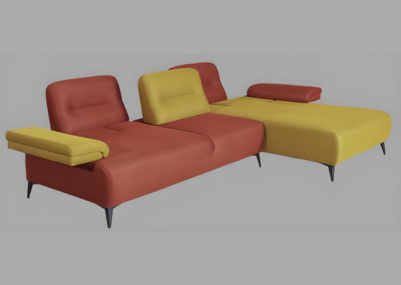  Zweifarbiges L-Form Ecksofa Designer Wohnzimmer Sofa Moderne Couchen