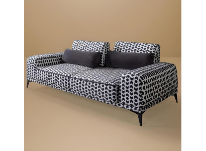  Stilvoller 3-Sitzer Mustersofa Polster Couchen Wohnzimmer Holzgestell