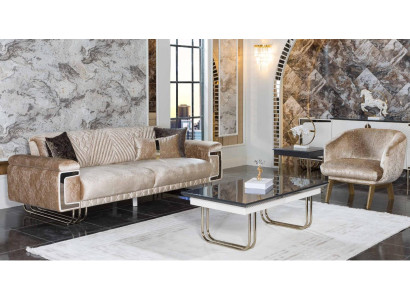 Wohnzimmer Moderne Couchgarnitur Dreisitzer Polster Sessel Couchtisch