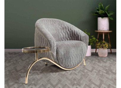 Grauer Polster Einsitzer Wohnzimmer Designer Clubsessel Edler 1-Sitzer