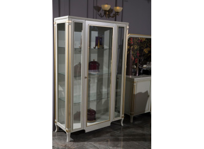 Schränke Holz Vitrinen Glas Echtholz Vitrine Wohnzimmer Möbel Anrichte