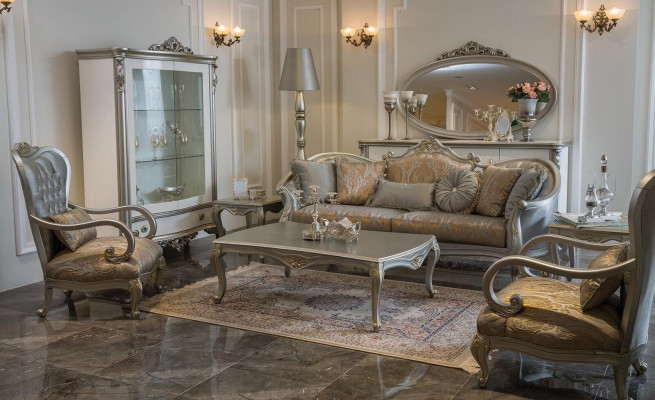 Couchen Polster Sofa Sofas 3 Sitzer Dreisitzer Wohnzimmer Graue Samt