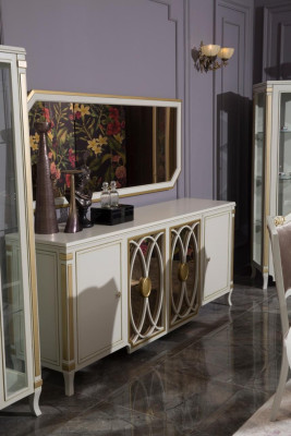 Sideboard Luxus Holz Anrichte Schränke Wohnzimmer Glasschrank Neu