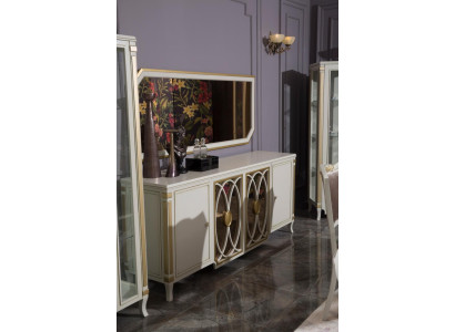 Sideboard Luxus Holz Anrichte Schränke Wohnzimmer Glasschrank Neu