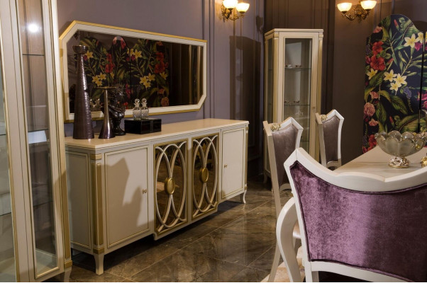 Sideboard Luxus Holz Anrichte Schränke Wohnzimmer Glasschrank Neu