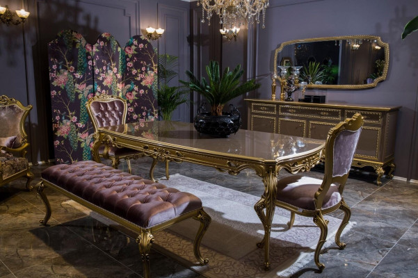 Sideboard mit Spiegel Anrichte Barock Rokoko Schrank Möbel Kommoden Luxus