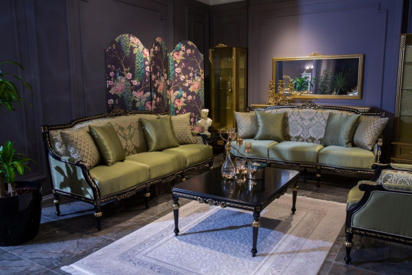 Sofagarnitur 3+3+1 Sitzer Couchtisch Sofa Sessel Sofas Möbel Set 4tlg