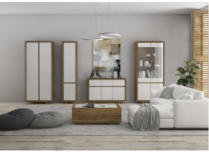 Wohnzimmer Set Vitrine Kommode Wohnwände Kommoden Schrank Tisch Möbel Holz 4tlg