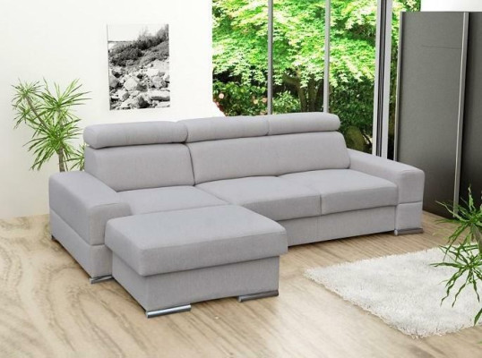 Wohnlandschaft Bettfunktion Stoff Ecksofa L-Form Sofa Couch Design Textil Sofas