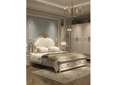 Luxus Bett Polster Design Doppel Hotel Betten Königliches Barock Holz Möbel Neu