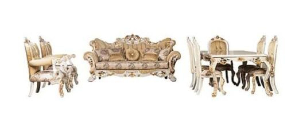 Klassisches Esszimmer Set Tisch mit 6 Stühlen Anrichte Komplett 8tlg.