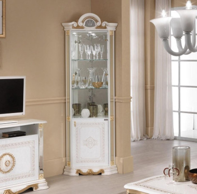 Weisse Eckvitrine Glasschrank Vitrinen Schränke Regal Italienische Möbel