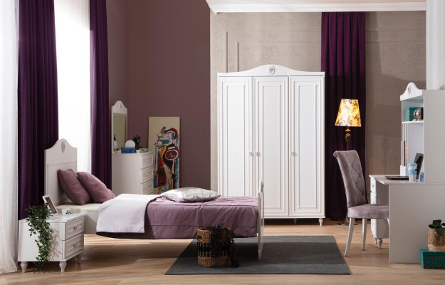 Kleiderschrank Designer Schrank Edler Holz Luxus Kinderzimmer 140cm 