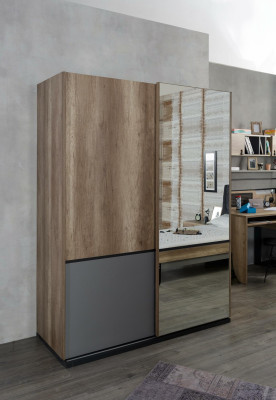 Modernes Jugendzimmer Set Bett Nachttisch Tisch Schlafzimmer Wandregal 6tlg. 