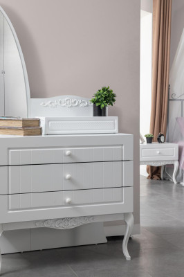 Bett Nachttisch Kommode 6 tlg.Schlafzimmer Modern Luxus Schlafzimmer