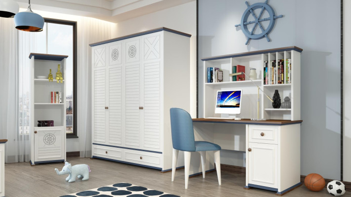 Luxus Jugendzimmer Set Bett Nachttisch Kleiderschrank Möbel 5tlg. Neu