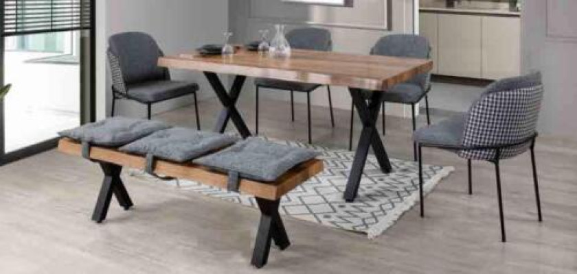 Esstisch 4 Stühle Bank Sitz  Sitzbank Original-Set Essgruppe Esszimmer