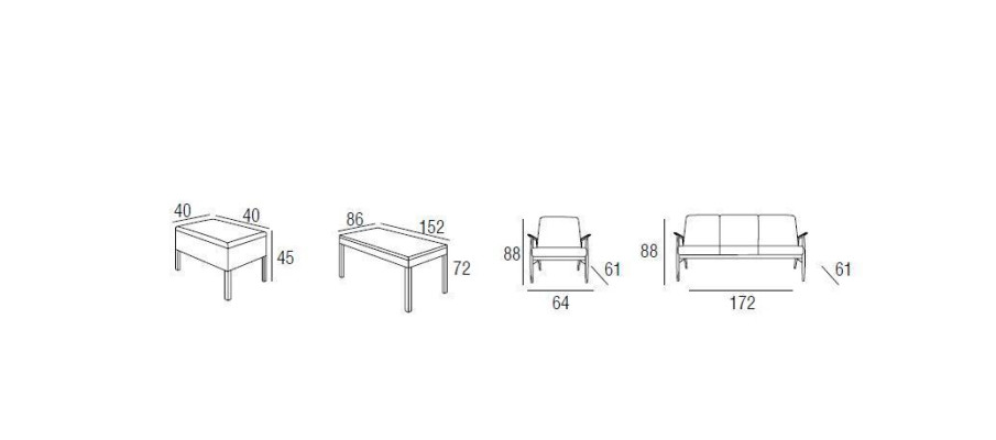 Gartenmöbel Sofagarnitur Tisch Sessel Sitzgruppen Veranda Hocker 6tlg.
