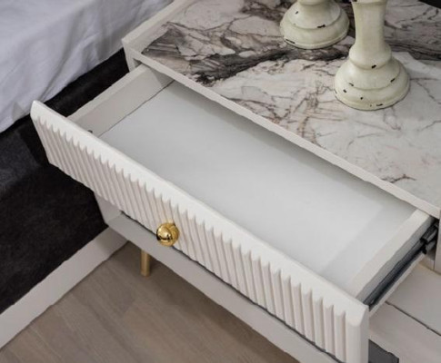 Schlafzimmer Set Design Modern Luxus Möbel Bett 2x Nachttische 4tlg.