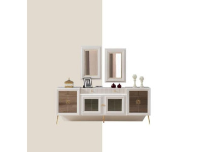 Sideboard mit Spiegel Holz Massiv Schubladen Wohnzimmer Sideboards