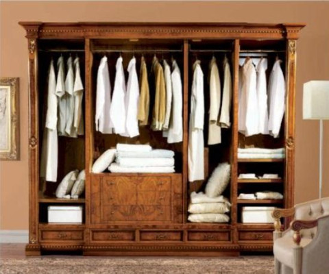Kleiderschrank Schränke Braun Schlafzimmer Holz  Schrank XXL Spiegel