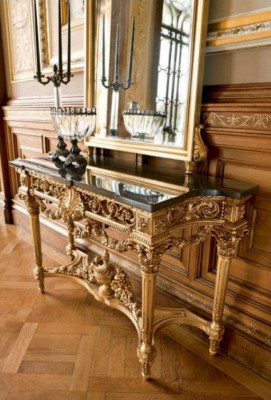 Gruppe Konsole Spiegel Schminktische Gold Barock Tisch Schlafzimmer