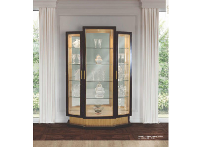 Vitrine Schränke Vitrinen Luxus Schrank Wohnzimmer Holz Schwarz Gold
