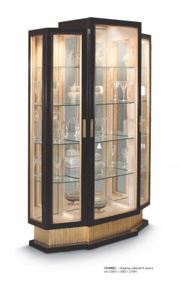 Vitrine Schränke Vitrinen Luxus Schrank Wohnzimmer Holz Schwarz Gold