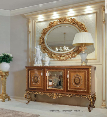 Wandspiegel Spiegel Gold Oval Barock Wohnzimmer Design