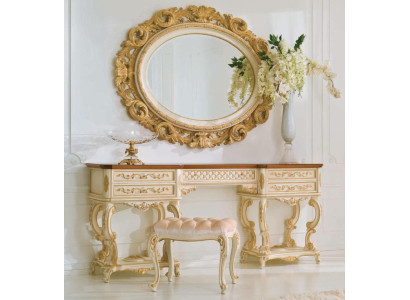 Wandspiegel Spiegel Luxus Holz Gold Barock Schlafzimmer Oval 154x127