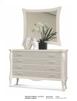 Garnitur Kommode Spiegel Sideboard Schränke Schlafzimmer Weiß Luxus