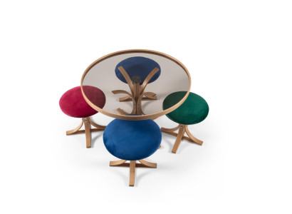 Komplett Couchtisch 4x Hocker Luxus Möbel Designer Einrichtung Kaffee Tisch