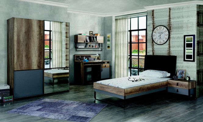 Schreibtisch Braun Tisch Schlafzimmer Jugendzimmer Holz Möbel 131x63x109cm