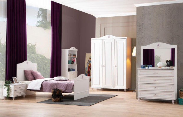 Jugendbett Kinderbett Kids Design Modern Weiß Bett Kinderzimmer Neu