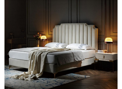 Bett Leder 2x Nachttisch 3 tlg. Schlafzimmer Set Möbel Modern Neu Luxury Betten