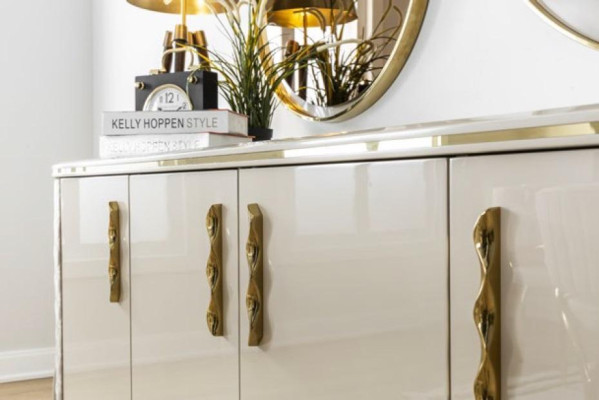 Esszimmer Set 10tlg. Garnitur Luxus Tisch 6x Stuhl Anrichte Spiegel Möbel Holz