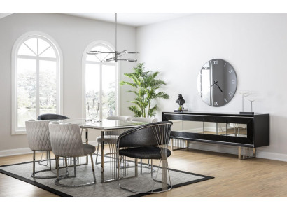 Essgruppe Esszimmer Garnitur Esstisch Set Sideboard Luxus Möbel 4 Stühle Tisch